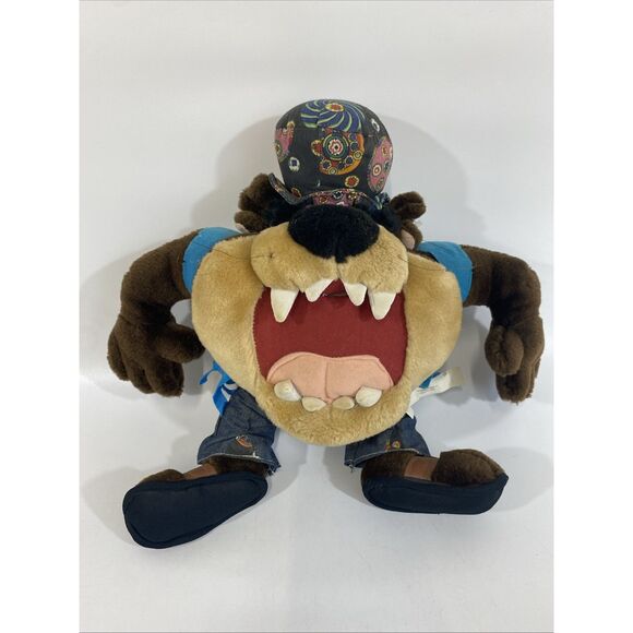 Vtg Looney Tunes 16” Hippie Tazmanian Devil Plush Stuffed Animal Ace 1990s Read - Picture 1 of 9